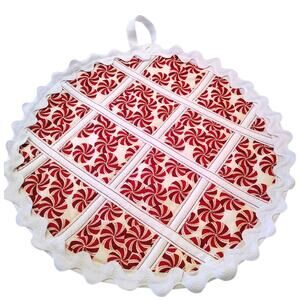 PEPPERMINT Pie / Hot Pad / NEW / Quilted Cotton & 2 coasters